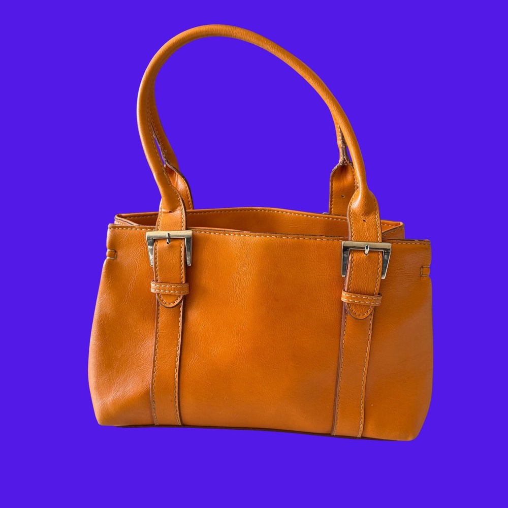 Vintage Aldo Y2K Orange Mini Tote Bag Buckle Handbag